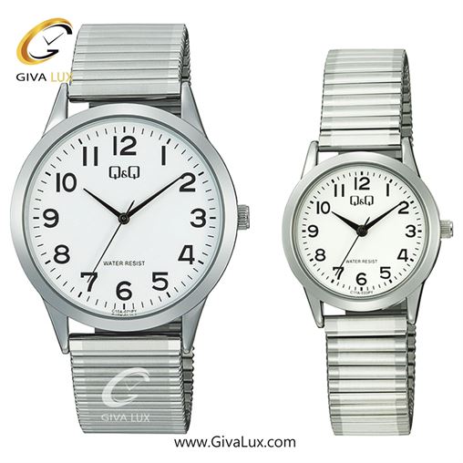 ساعت مچی اورجینال ست کیو اند کیو Q&Q نقره ای | نقره ای| سفید| کد رفرنس زنانه: C11A-033PY، مردانه: C10A-071PY